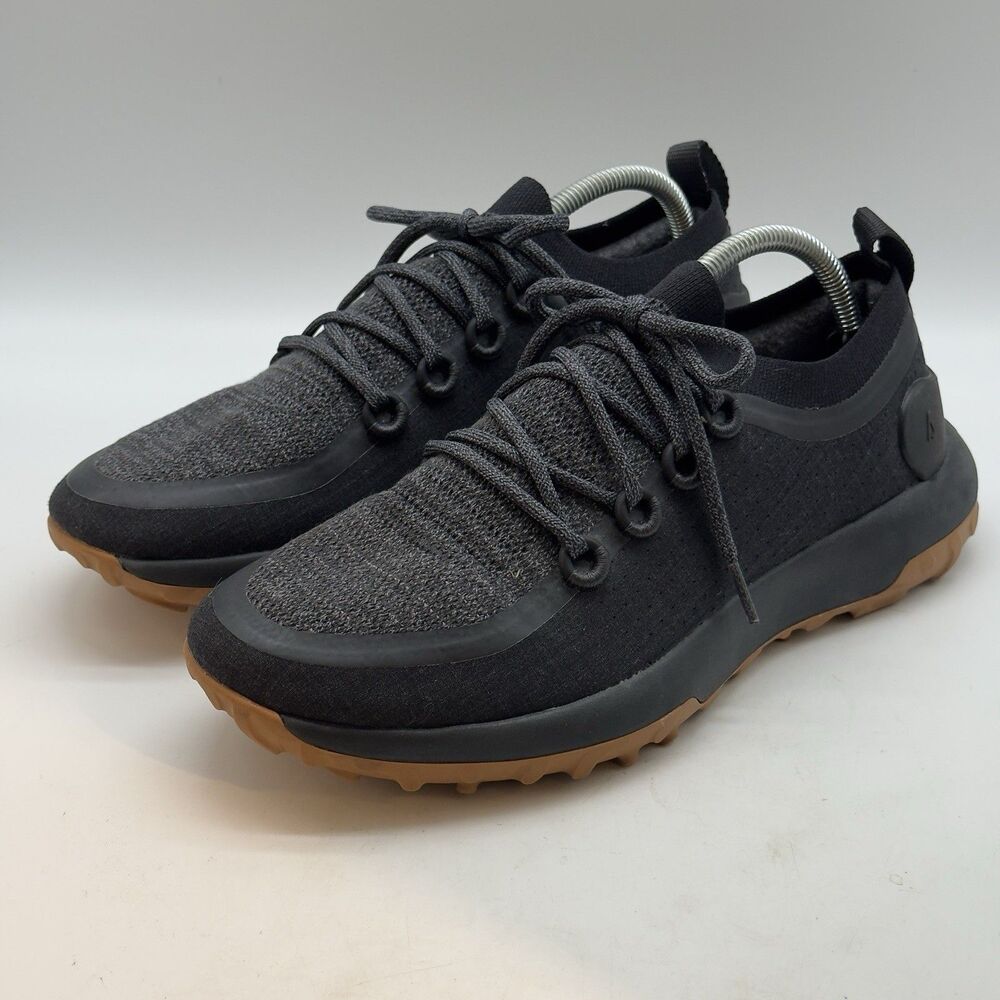 Allbirds Trail Runner SWT Sneakers Men's 10 Natural Black Wool Rugged Gum Sole